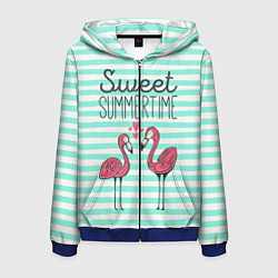 Мужская толстовка на молнии Sweet Summer Flamingo