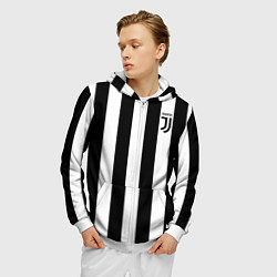 Толстовка 3D на молнии мужская FC Juventus, цвет: 3D-белый — фото 2