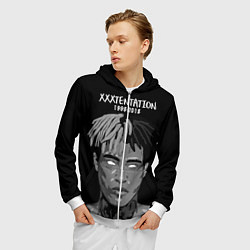 Толстовка 3D на молнии мужская XXXTentacion: 1998-2018, цвет: 3D-белый — фото 2