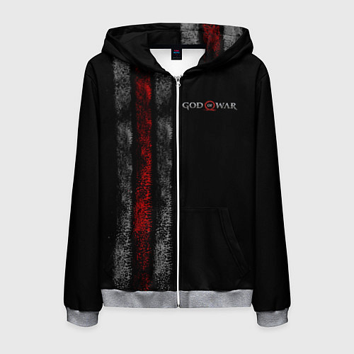 Мужская толстовка на молнии God of War: Black Style / 3D-Меланж – фото 1