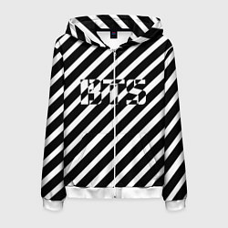 Мужская толстовка на молнии BTS: B&W Stripes