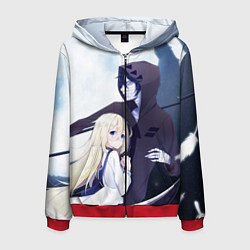 Толстовка 3D на молнии мужская Ангел кровопролития, цвет: 3D-красный