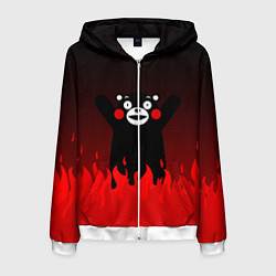 Мужская толстовка на молнии Kumamon: Hell Flame