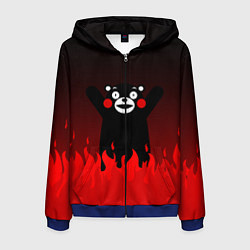 Мужская толстовка на молнии Kumamon: Hell Flame