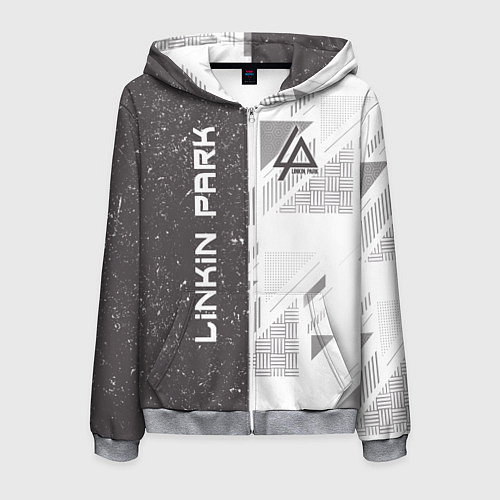 Мужская толстовка на молнии Linkin Park: Grey Form / 3D-Меланж – фото 1