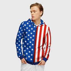 Толстовка 3D на молнии мужская American Patriot, цвет: 3D-синий — фото 2