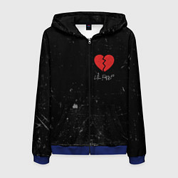 Толстовка 3D на молнии мужская Lil Peep: Broken Heart, цвет: 3D-синий