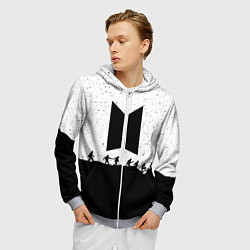 Толстовка 3D на молнии мужская BTS: Black Stars, цвет: 3D-меланж — фото 2