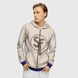 Толстовка 3D на молнии мужская SANITYS FALL, цвет: 3D-синий — фото 2