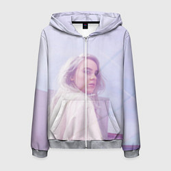 Толстовка 3D на молнии мужская Billie Eilish: Light Pink, цвет: 3D-меланж