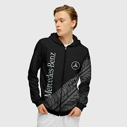 Толстовка 3D на молнии мужская Mercedes AMG: Street Style, цвет: 3D-черный — фото 2