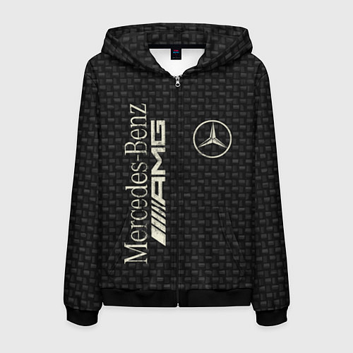 Мужская толстовка на молнии Mercedes AMG: Dark Side / 3D-Черный – фото 1