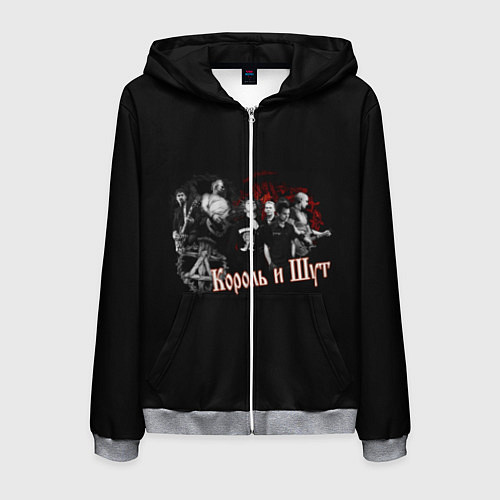 Мужская толстовка на молнии Король и шут / 3D-Меланж – фото 1