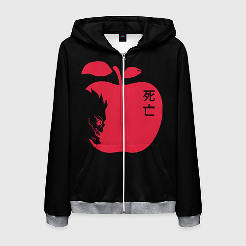 Мужская толстовка на молнии Яблоко Рюка / 3D-Меланж – фото 1