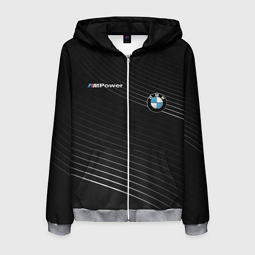 Мужская толстовка на молнии BMW / 3D-Меланж – фото 1