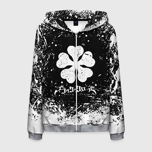 Мужская толстовка на молнии ЧЁРНЫЙ КЛЕВЕР / 3D-Меланж – фото 1