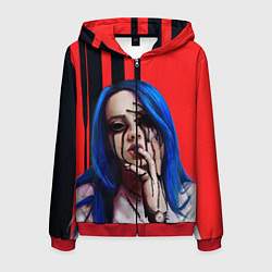 Толстовка 3D на молнии мужская Billie Eilish: Demon, цвет: 3D-красный