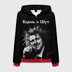 Толстовка 3D на молнии мужская Король и Шут, цвет: 3D-красный