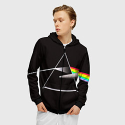 Толстовка 3D на молнии мужская PINK FLOYD, цвет: 3D-черный — фото 2