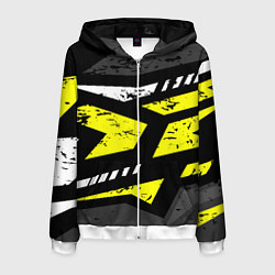 Мужская толстовка на молнии Black yellow abstract sport style