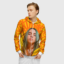 Толстовка 3D на молнии мужская Billie Eilish, цвет: 3D-белый — фото 2