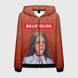 Толстовка 3D на молнии мужская Billie Eilish, цвет: 3D-черный