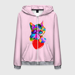 Мужская толстовка на молнии Кот