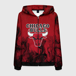 Толстовка 3D на молнии мужская CHICAGO BULLS, цвет: 3D-черный