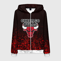 Толстовка 3D на молнии мужская CHICAGO BULLS, цвет: 3D-белый