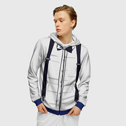 Толстовка 3D на молнии мужская Подтяжки, цвет: 3D-синий — фото 2