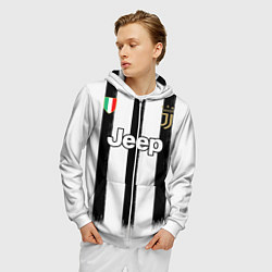 Толстовка 3D на молнии мужская Juventus home 20-21, цвет: 3D-белый — фото 2