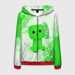 Толстовка 3D на молнии мужская MINECRAFT CREEPER, цвет: 3D-красный