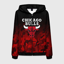 Толстовка 3D на молнии мужская CHICAGO BULLS, цвет: 3D-черный