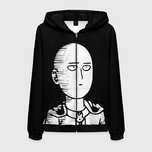 Мужская толстовка на молнии ONE-PUNCH MAN / 3D-Черный – фото 1