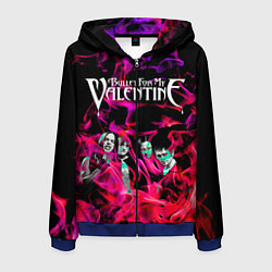 Толстовка 3D на молнии мужская Bullet For My Valentine, цвет: 3D-синий