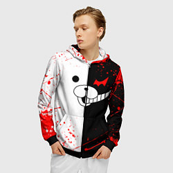Толстовка 3D на молнии мужская MONOKUMA, цвет: 3D-черный — фото 2