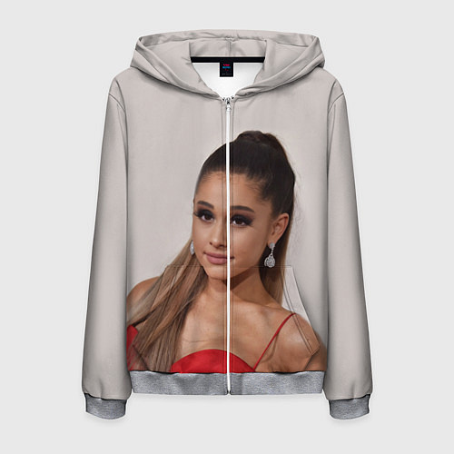 Мужская толстовка на молнии Ariana Grande Ариана Гранде / 3D-Меланж – фото 1