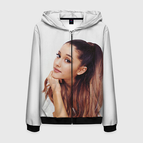 Мужская толстовка на молнии Ariana Grande Ариана Гранде / 3D-Черный – фото 1