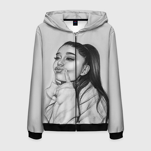 Мужская толстовка на молнии Ariana Grande Ариана Гранде / 3D-Черный – фото 1