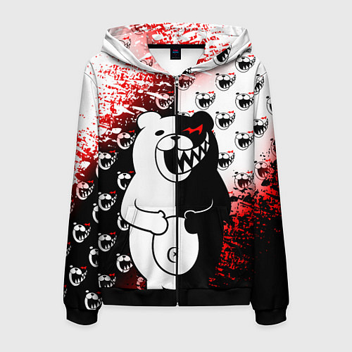 Мужская толстовка на молнии MONOKUMA / 3D-Черный – фото 1