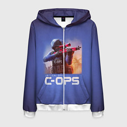 Толстовка 3D на молнии мужская Critical Ops, цвет: 3D-белый