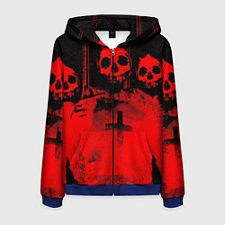 Толстовка 3D на молнии мужская Анархия, цвет: 3D-синий