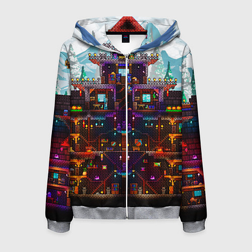 Мужская толстовка на молнии Terraria / 3D-Меланж – фото 1