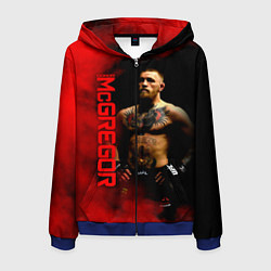 Толстовка 3D на молнии мужская Конор МакГрегор, цвет: 3D-синий