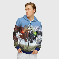 Толстовка 3D на молнии мужская Ark Survival Evolved, цвет: 3D-синий — фото 2