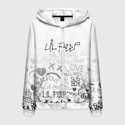 Толстовка 3D на молнии мужская LIL PEEP, цвет: 3D-белый