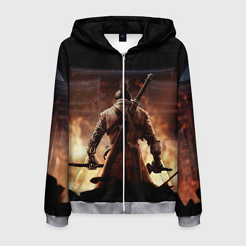 Мужская толстовка на молнии Sekiro shadows die twice / 3D-Меланж – фото 1