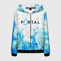 Толстовка 3D на молнии мужская PORTAL, цвет: 3D-черный