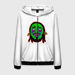 Толстовка 3D на молнии мужская Post Malone, цвет: 3D-черный