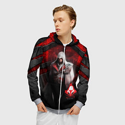 Толстовка 3D на молнии мужская Assasin's creed, цвет: 3D-меланж — фото 2